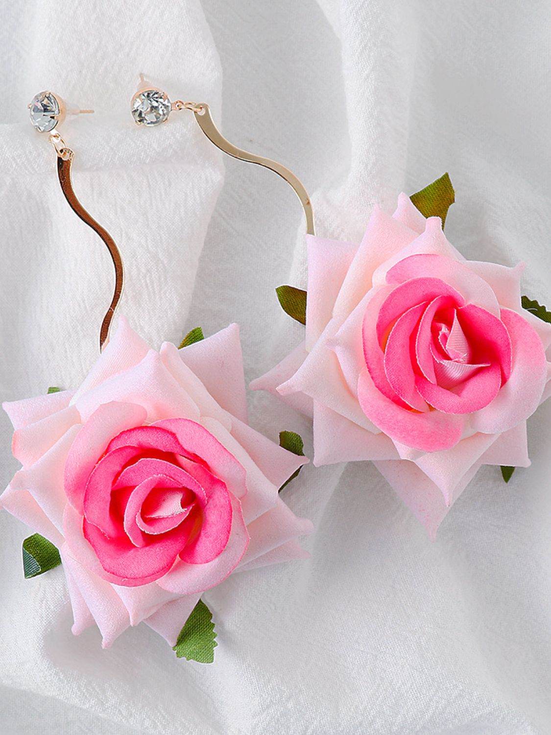 Alloy Rose Dangle Earrings - REBECATHELABEL