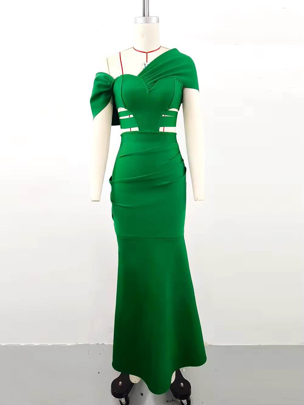 Asymmetrical Collar Mermaid Bandage Dress - REBECATHELABEL