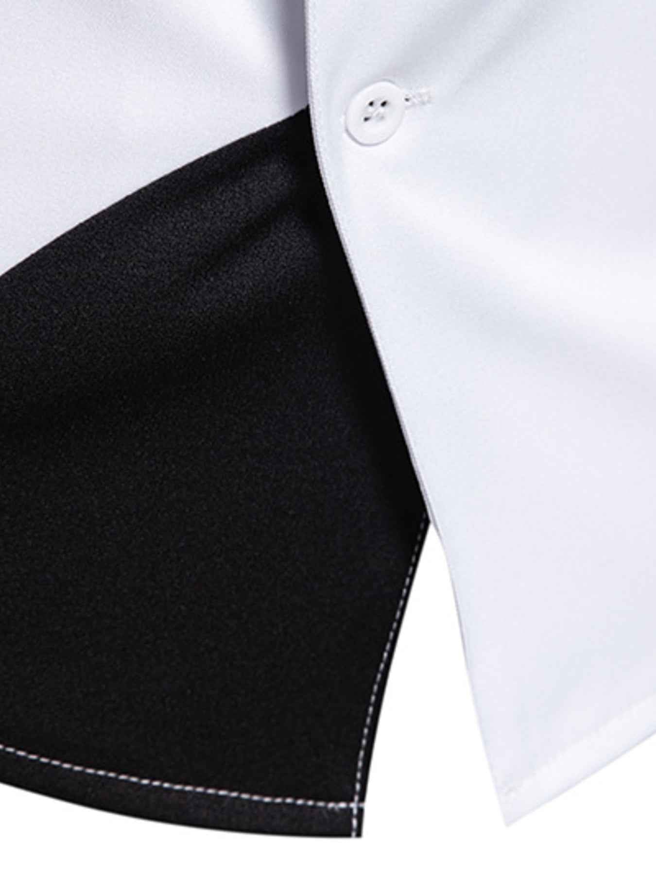 Men's Geometric Print Asymmetrical Button Shirt