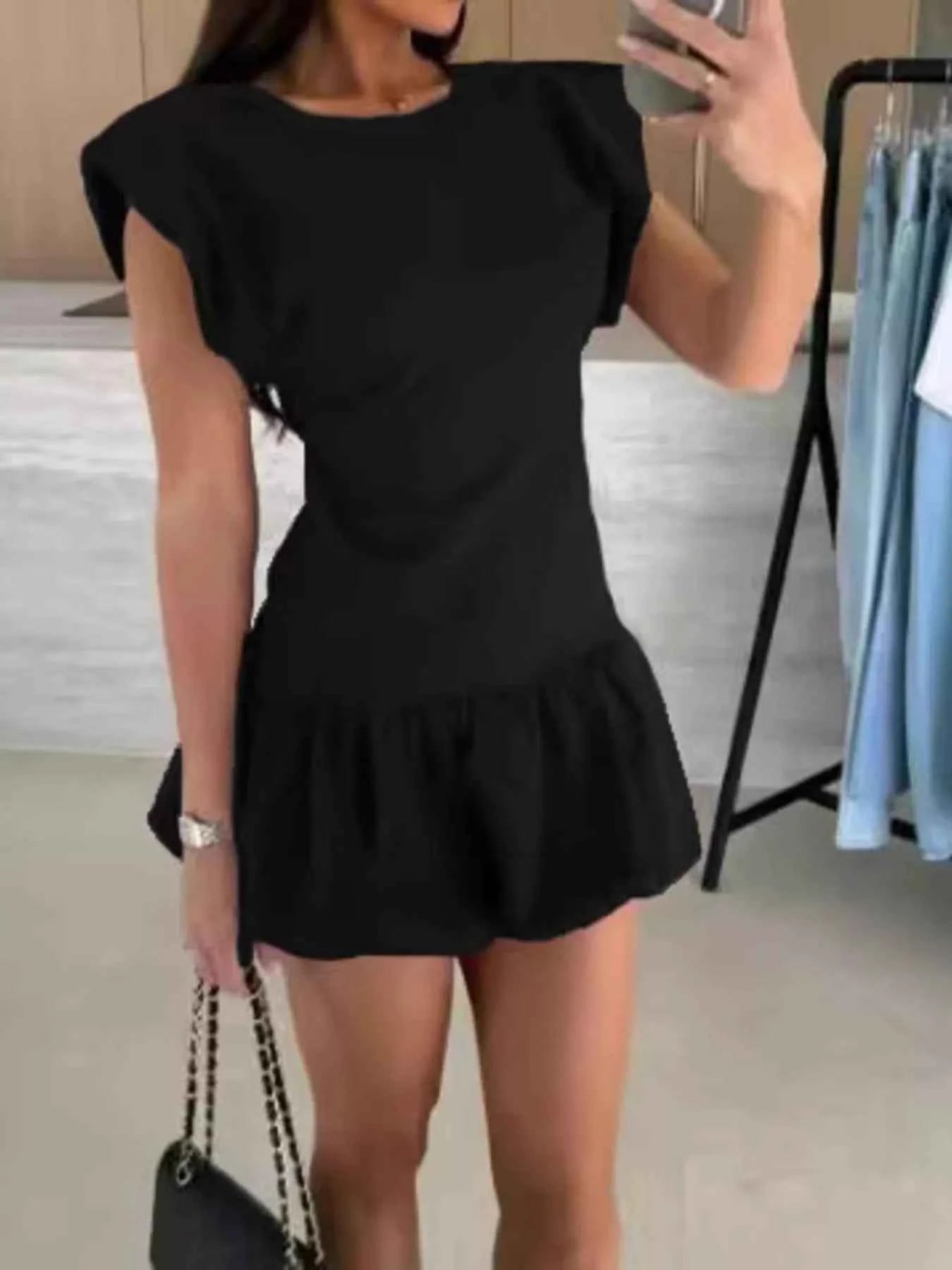 Ruffle Hem Mini Dress