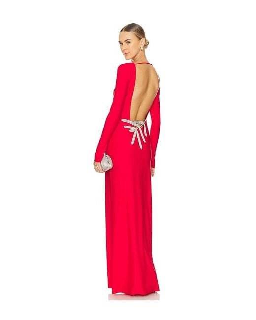 Backless Diamond leaf design Maxi Dress - REBECATHELABEL