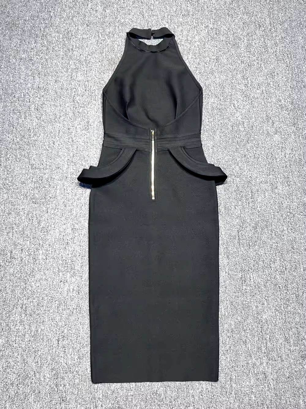 Backless Halter High Waist Bandage Dress - REBECATHELABEL