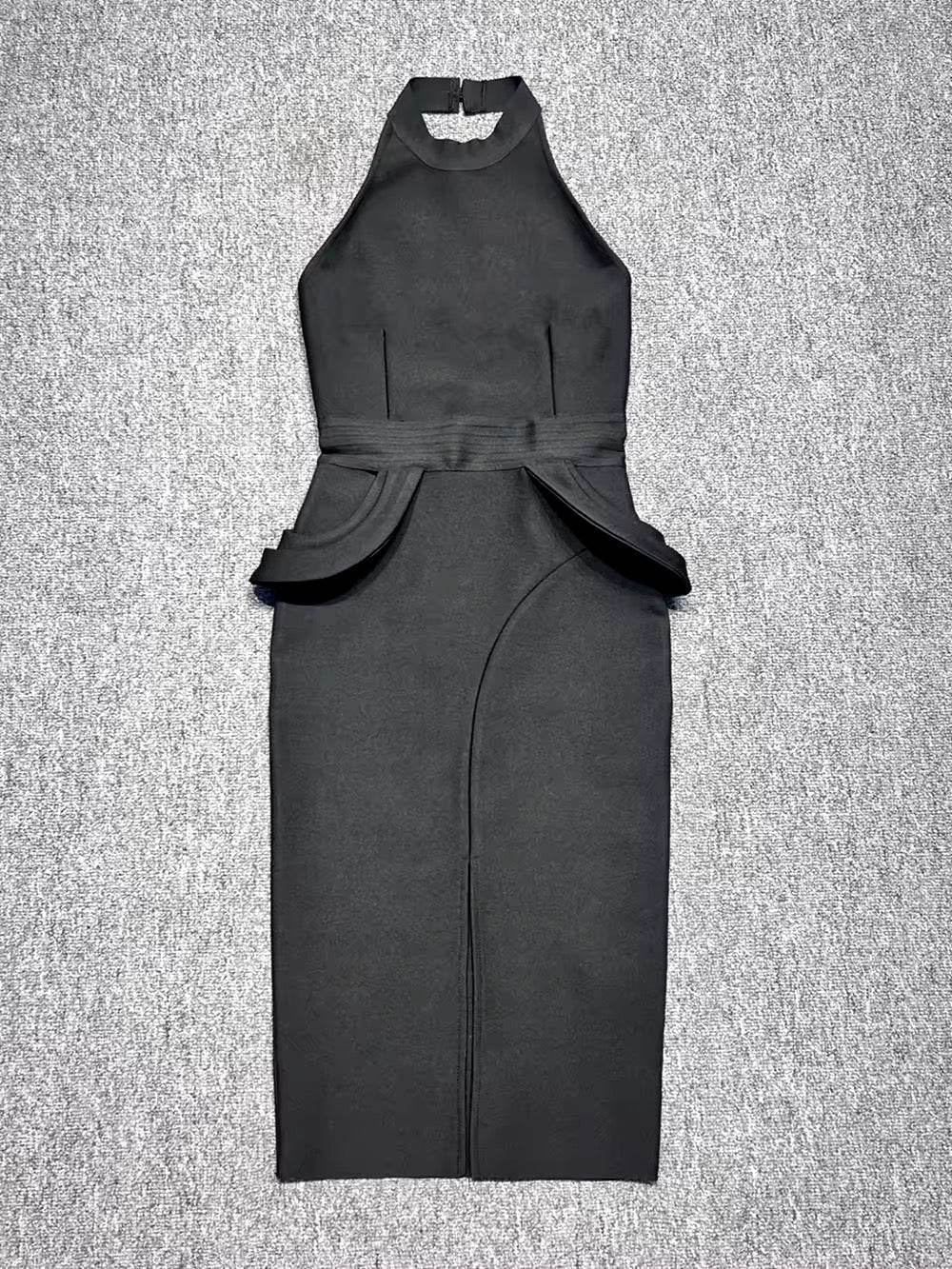 Backless Halter High Waist Bandage Dress - REBECATHELABEL