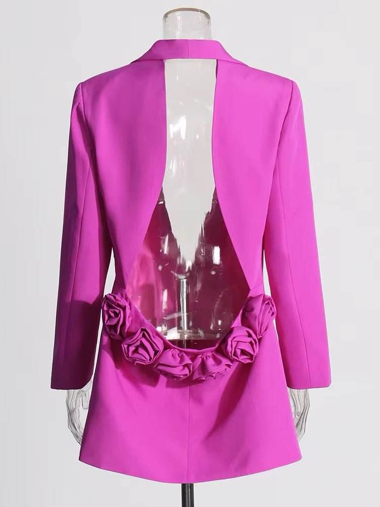 Backless Patchwork Appliques Blazers - REBECATHELABEL