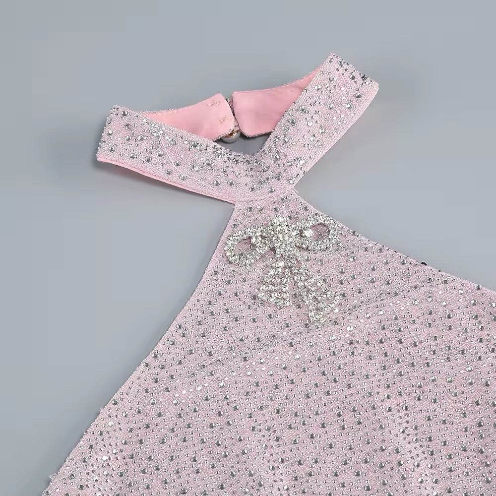 Backless Tight Maxi Pink Dress - REBECATHELABEL