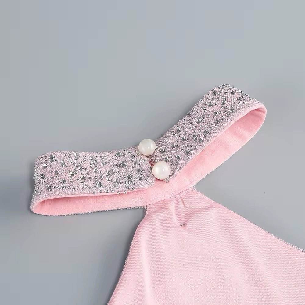 Backless Tight Maxi Pink Dress - REBECATHELABEL