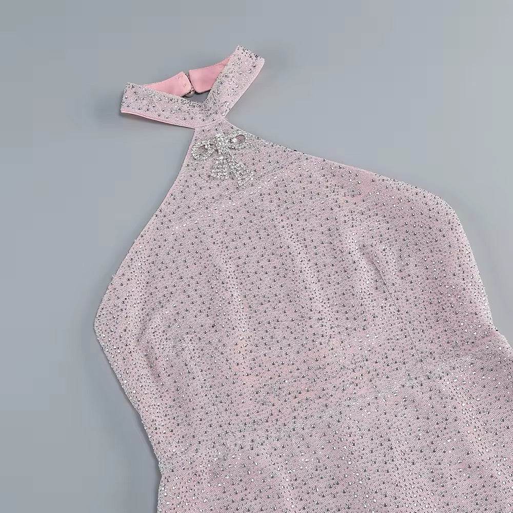 Backless Tight Maxi Pink Dress - REBECATHELABEL