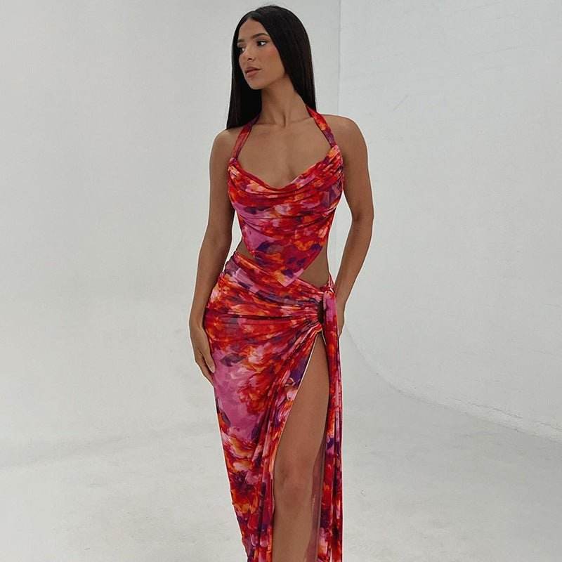 Backless Vest Split Skirt Set - REBECATHELABEL