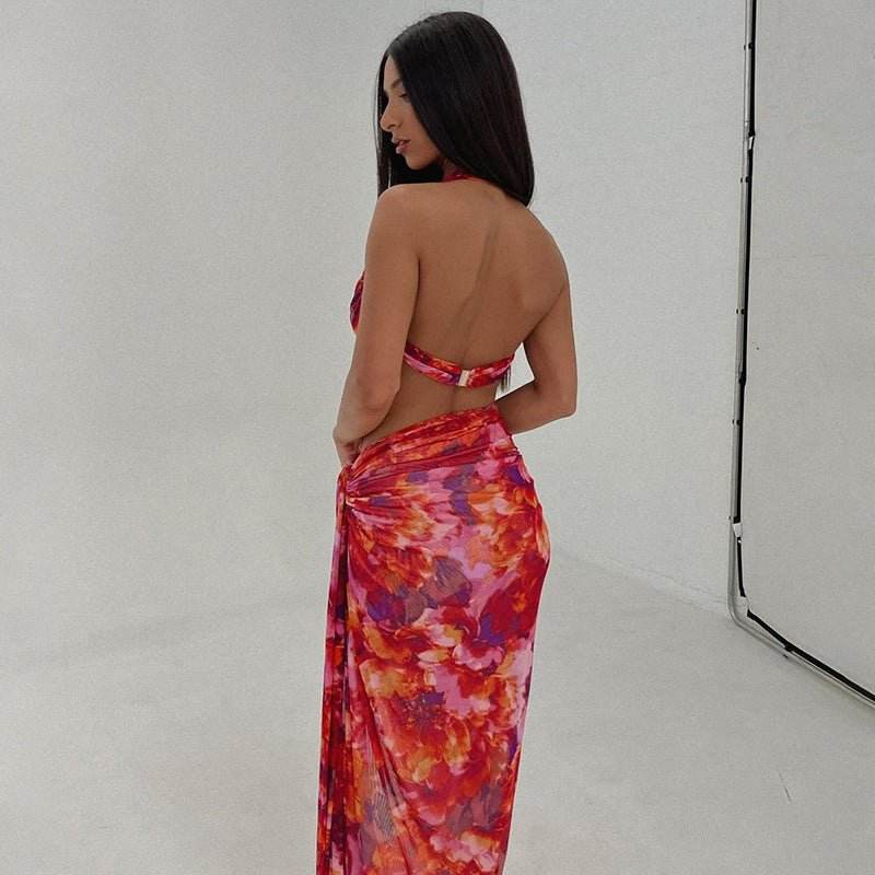 Backless Vest Split Skirt Set - REBECATHELABEL