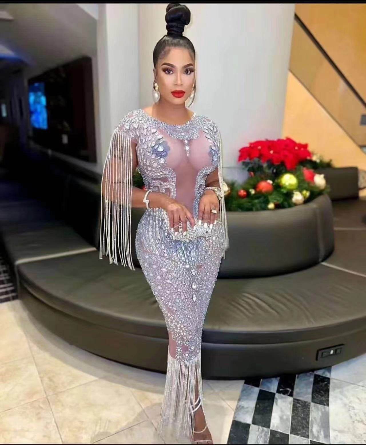 Banks rhinestones and diamonds dress - REBECATHELABEL