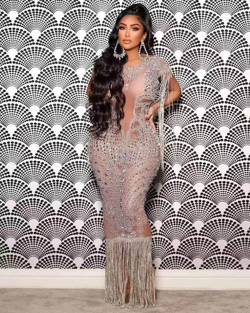 Banks rhinestones and diamonds dress - REBECATHELABEL