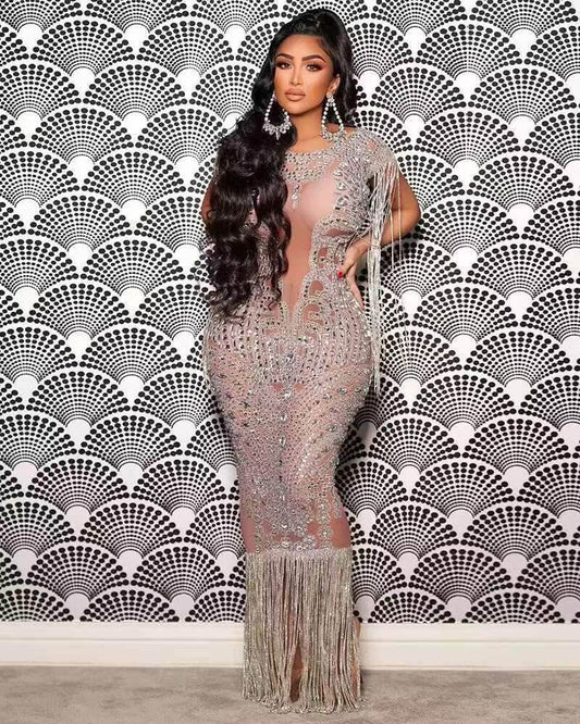 Banks rhinestones and diamonds dress - REBECATHELABEL