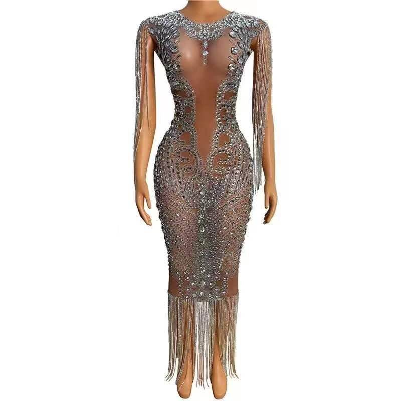 Banks rhinestones and diamonds dress - REBECATHELABEL