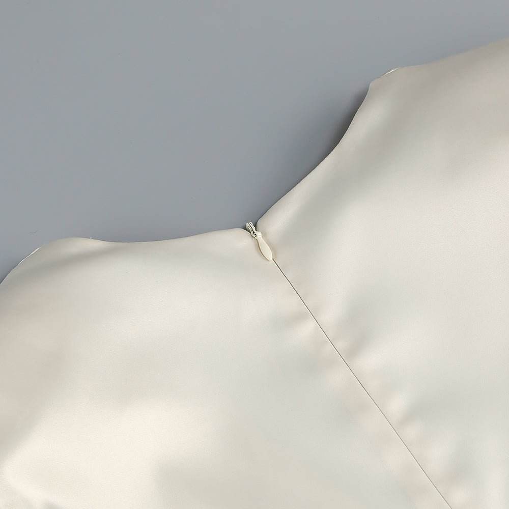 Becca white long slit dress - REBECATHELABEL