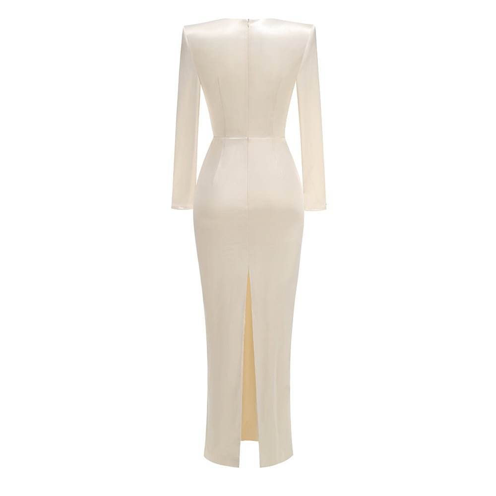 Becca white long slit dress - REBECATHELABEL
