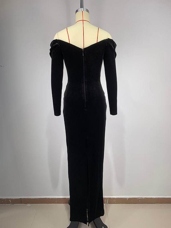 Berry velvet dress - REBECATHELABEL