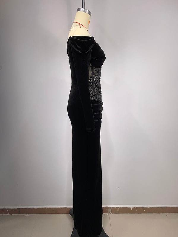 Berry velvet dress - REBECATHELABEL