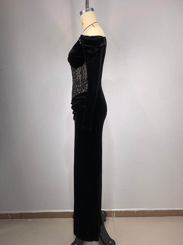 Berry velvet dress - REBECATHELABEL