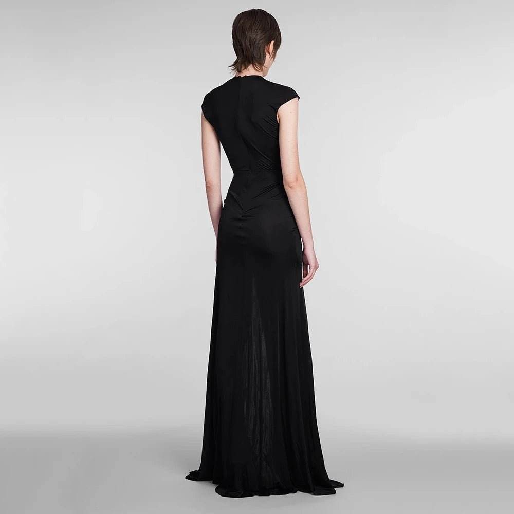 Black Crystal Rose Hollow High Split - REBECATHELABEL