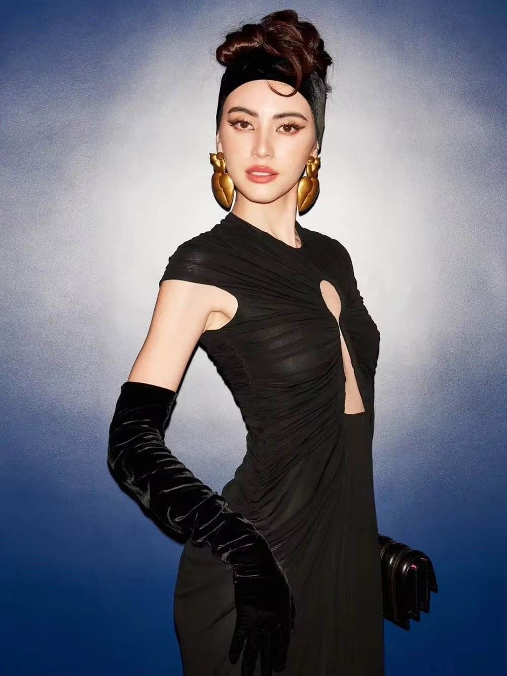 Black Elegant Mesh Long Dress - REBECATHELABEL