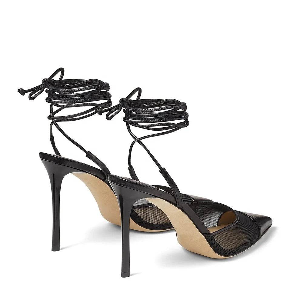 Black Pointed Toe High Heels - REBECATHELABEL