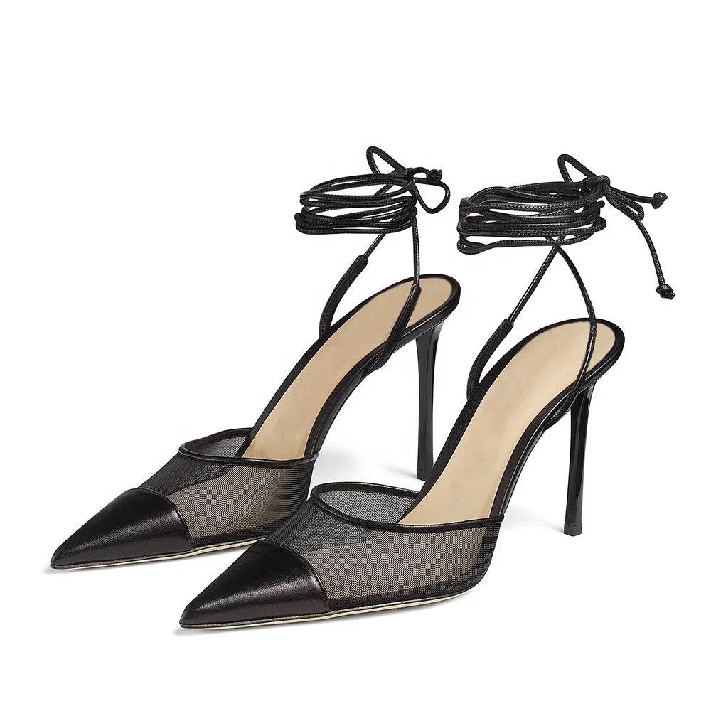 Black Pointed Toe High Heels - REBECATHELABEL