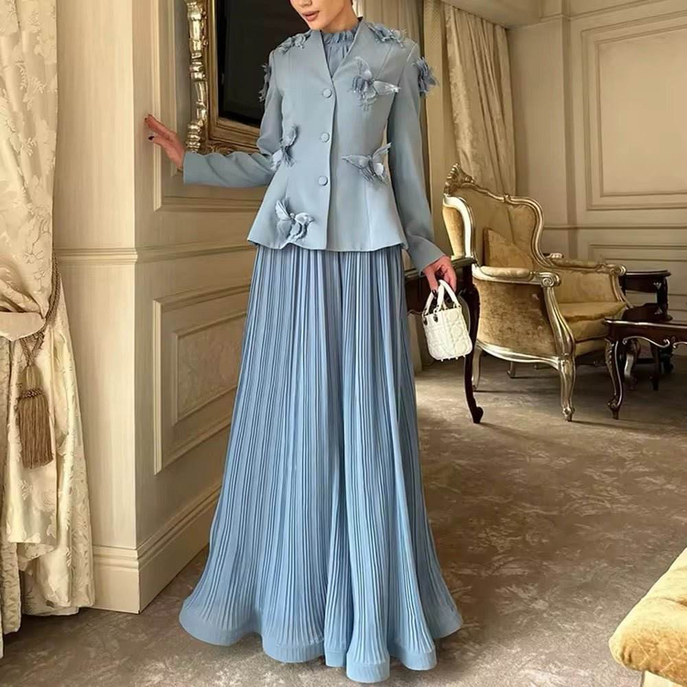 Blazer Pleated Skirt Sets - REBECATHELABEL