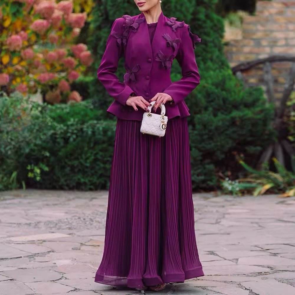 Blazer Pleated Skirt Sets - REBECATHELABEL