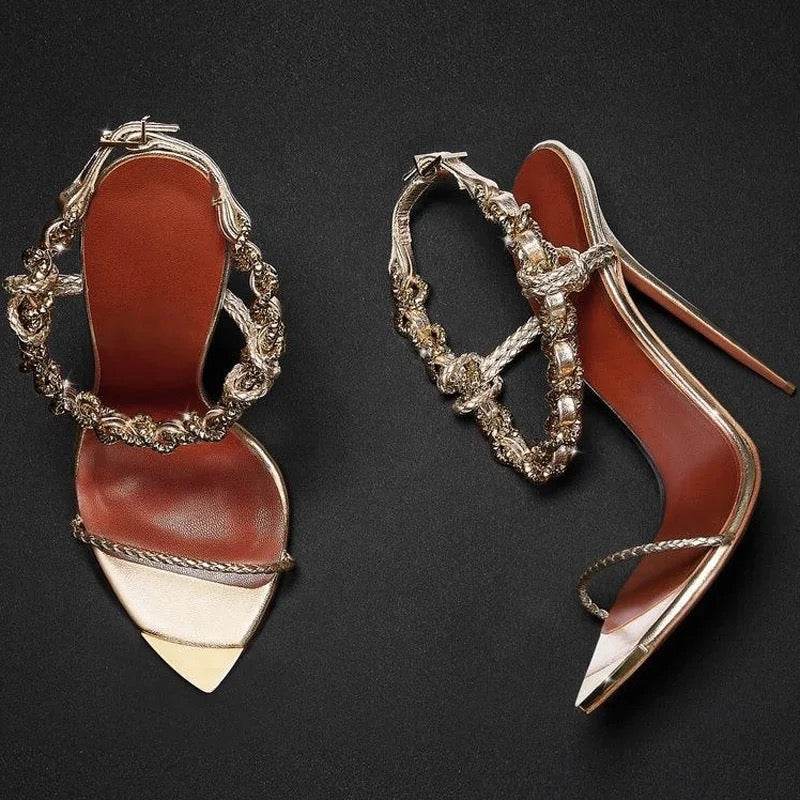 Bling Rhinestone Open Toe Super High Heel - REBECATHELABEL