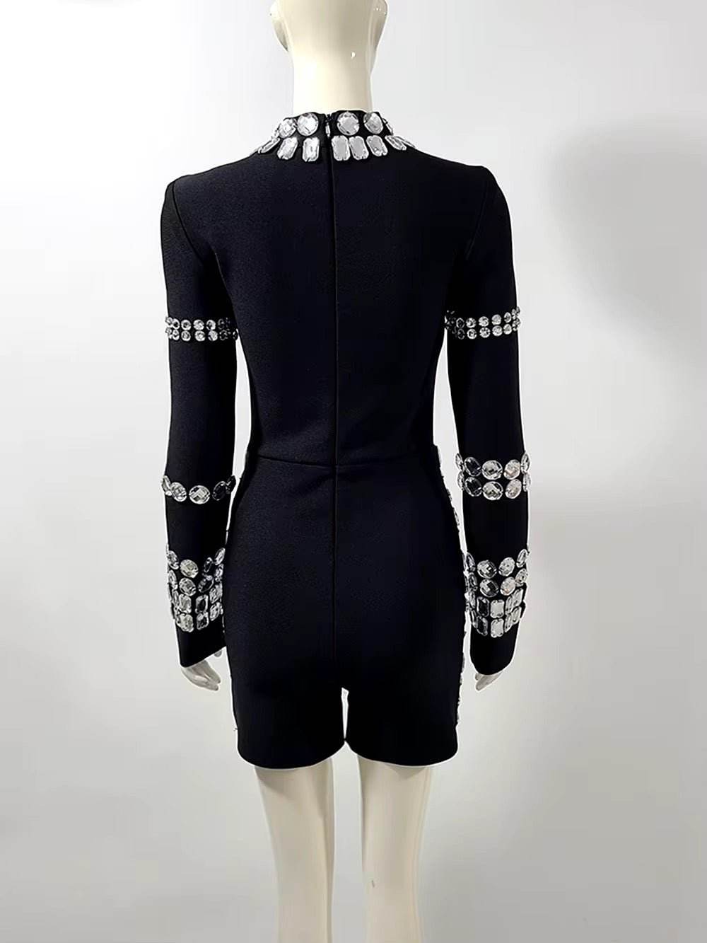 Bodycon Crystal Diamond Sexy Rompers - REBECATHELABEL