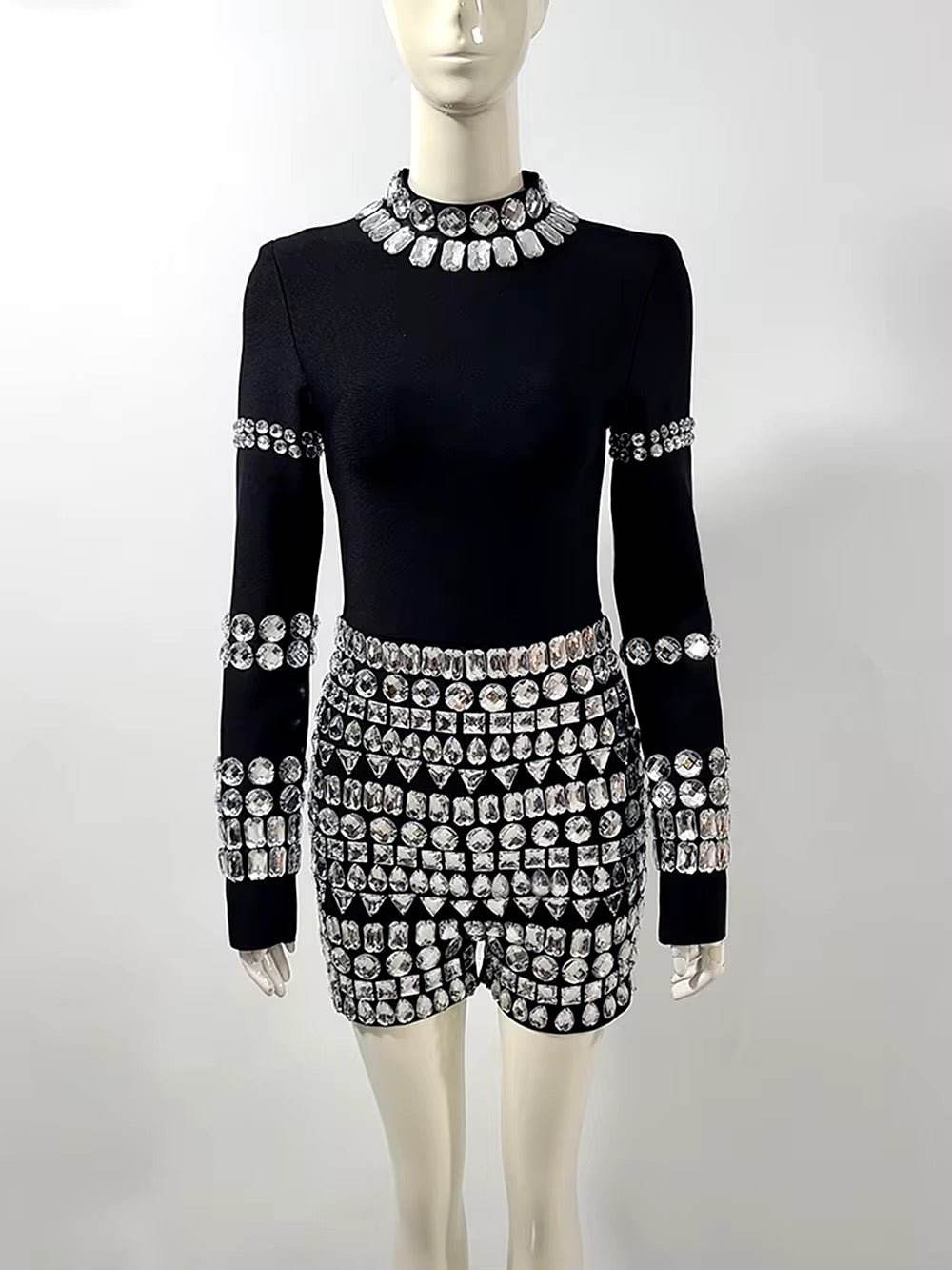 Bodycon Crystal Diamond Sexy Rompers - REBECATHELABEL