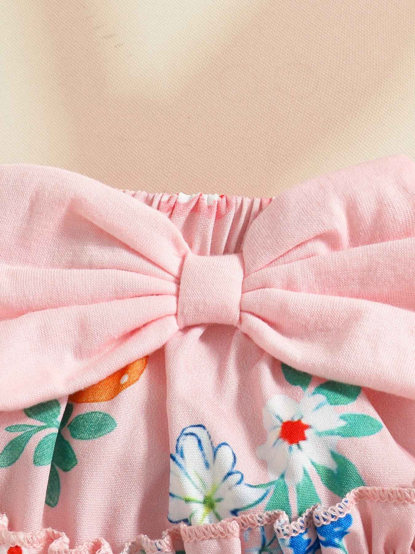 Children's Easter Bunny Long Sleeve Bodysuit and Pants Set with Headband