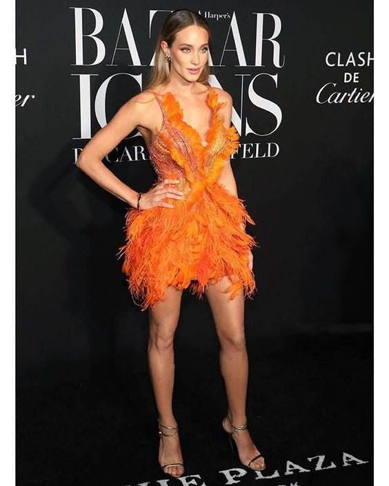 Camille feather mini dress - REBECATHELABEL