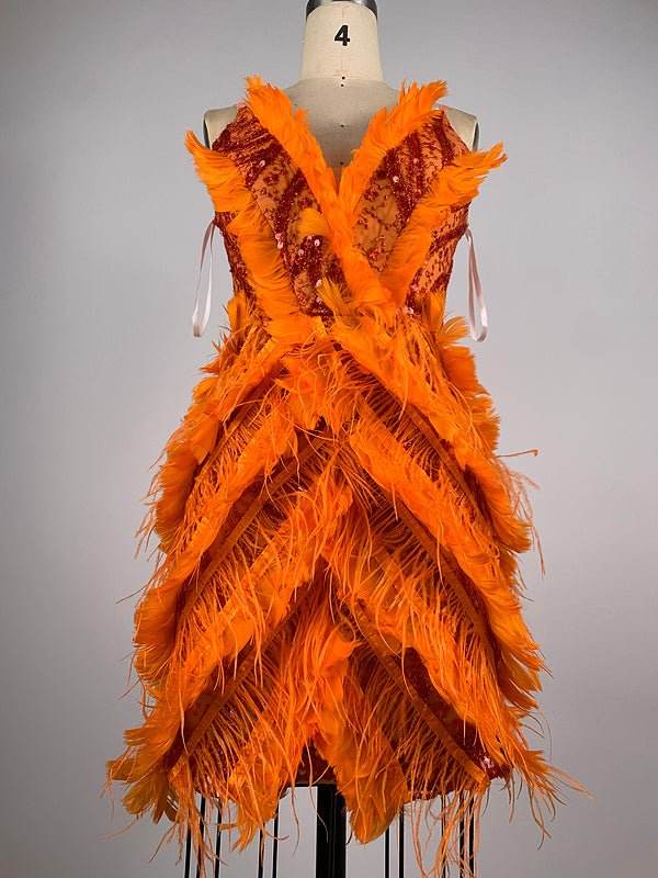 Camille feather mini dress - REBECATHELABEL