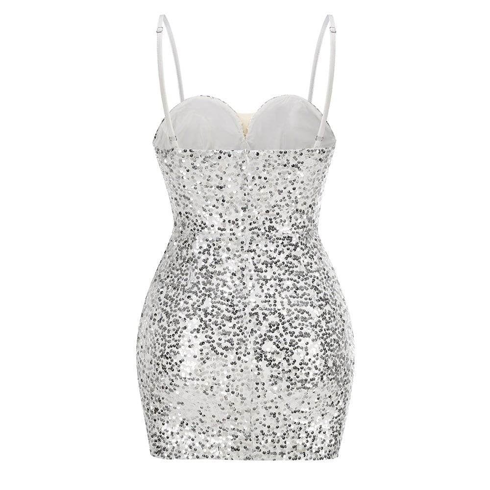 Ciara sequin pearl dress - REBECATHELABEL