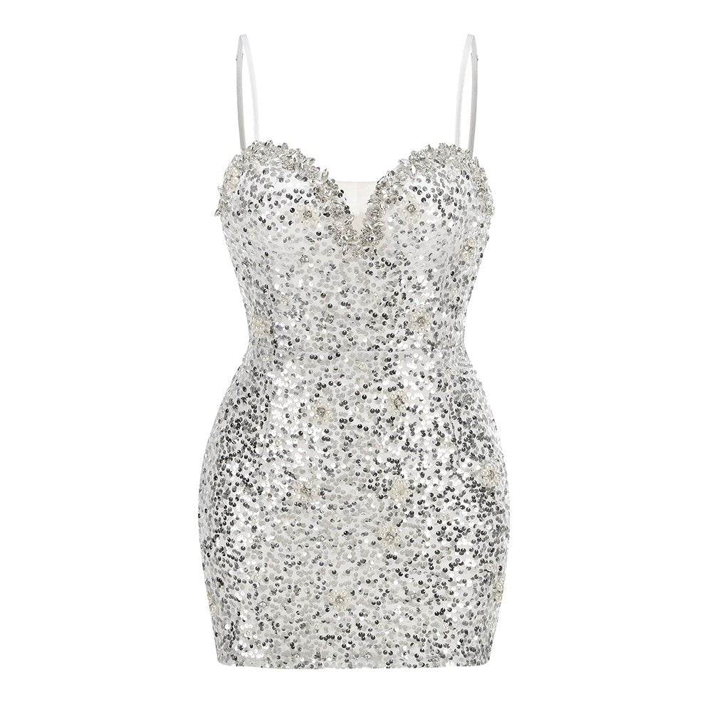 Ciara sequin pearl dress - REBECATHELABEL