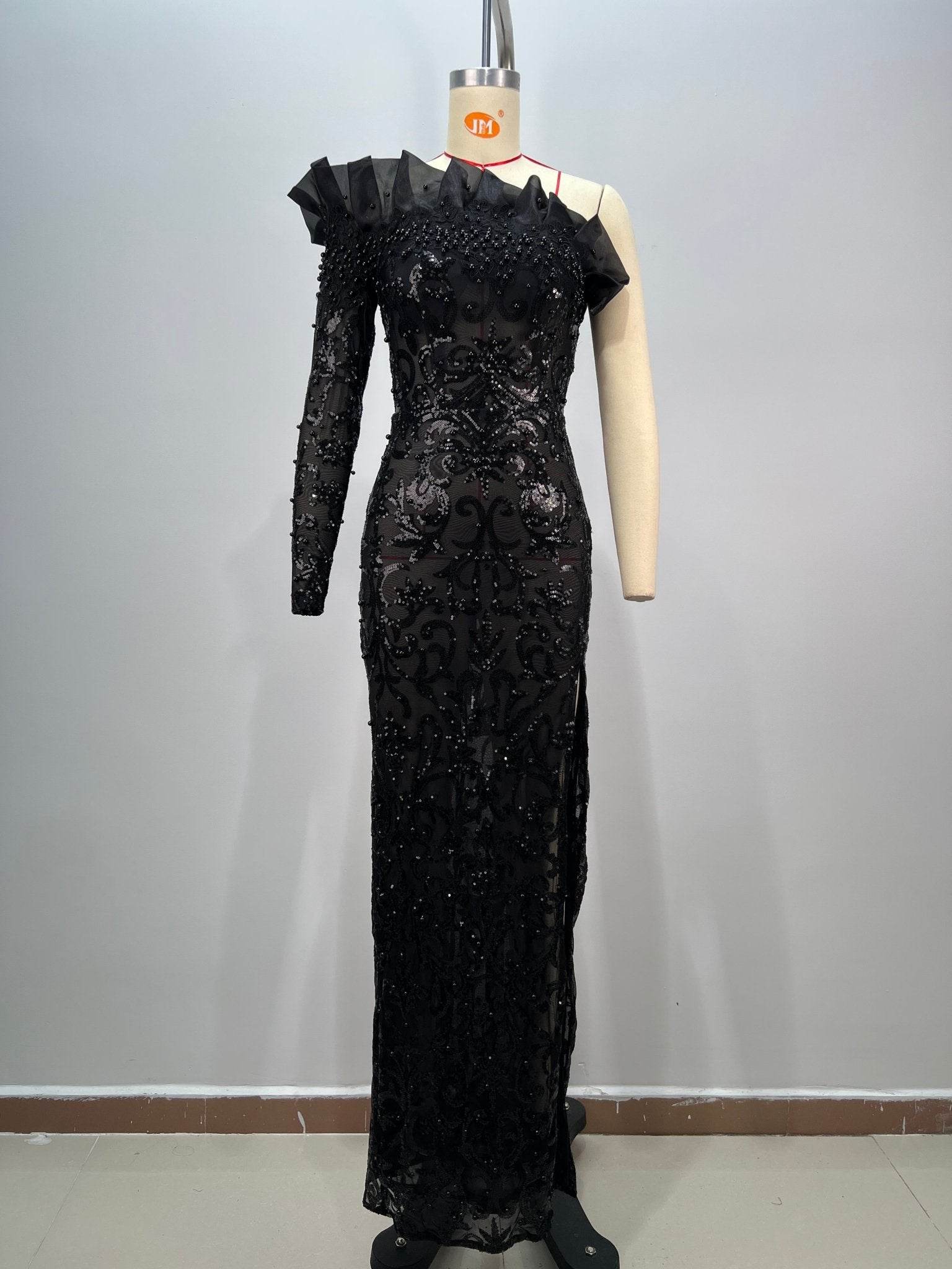 Crimson Mirage maxi pearl dress - REBECATHELABEL