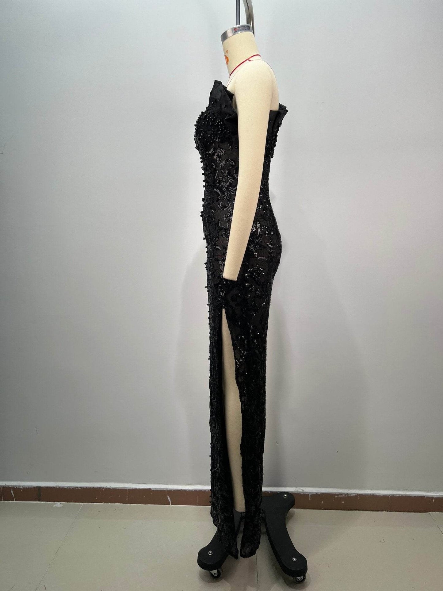 Crimson Mirage maxi pearl dress - REBECATHELABEL