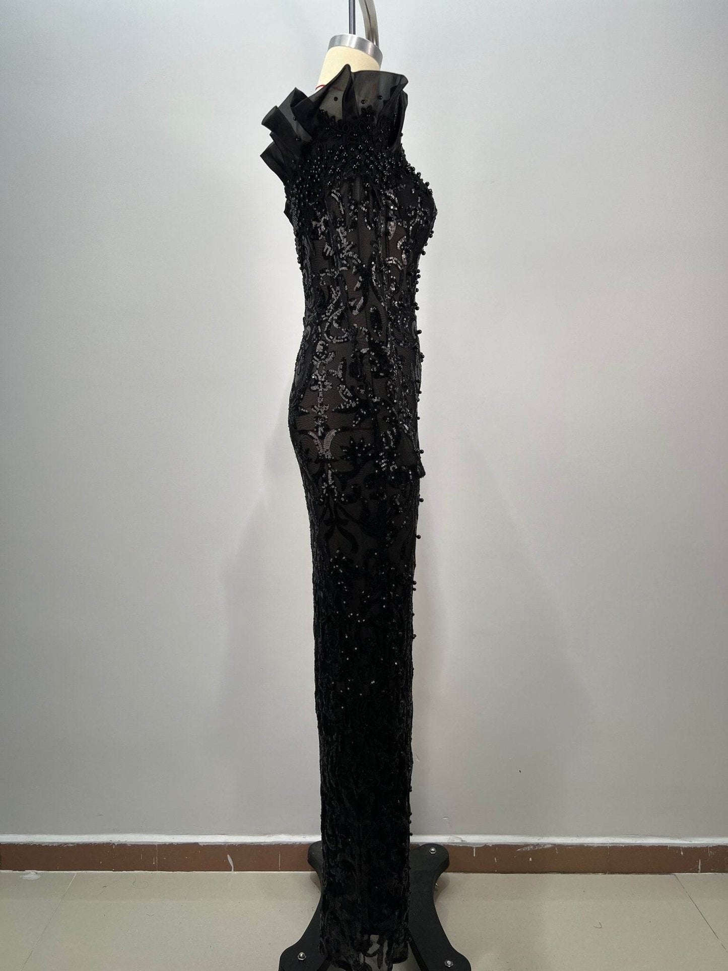 Crimson Mirage maxi pearl dress - REBECATHELABEL