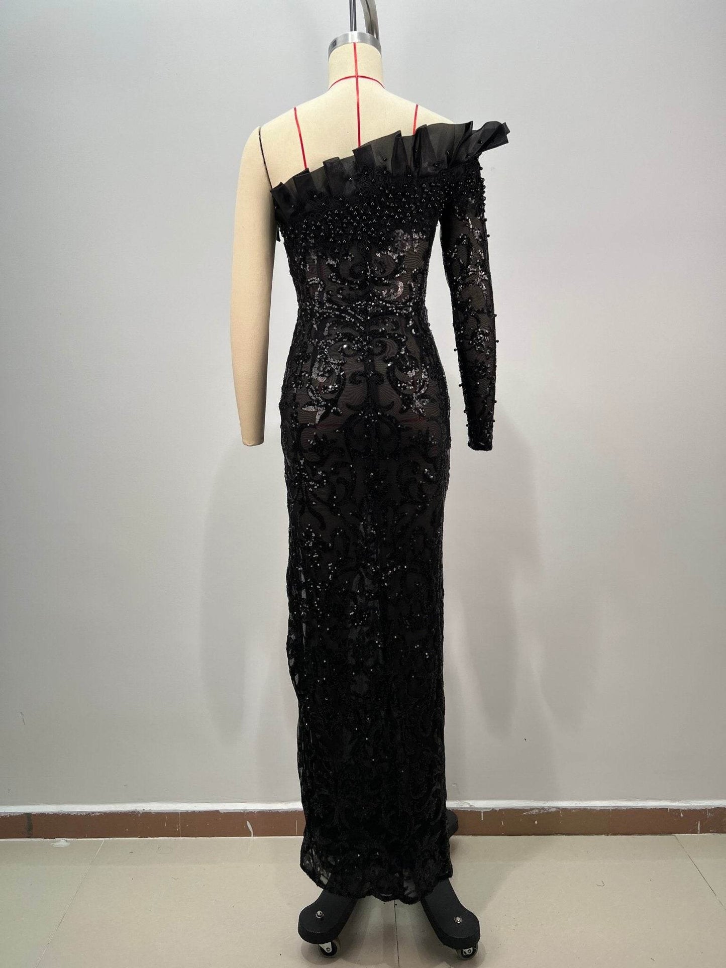 Crimson Mirage maxi pearl dress - REBECATHELABEL