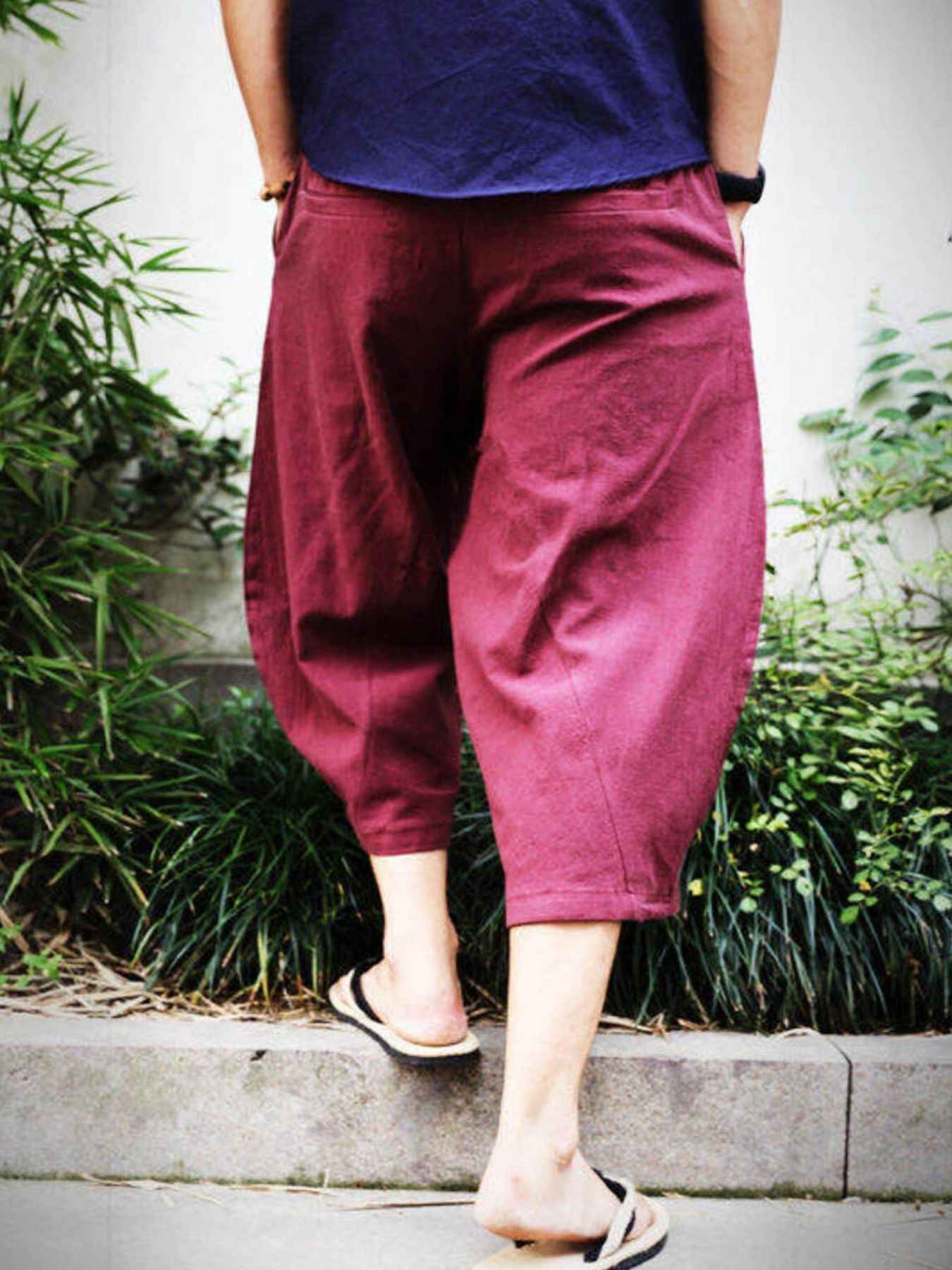 Men's Plus Size Loose Fit Cropped Pants