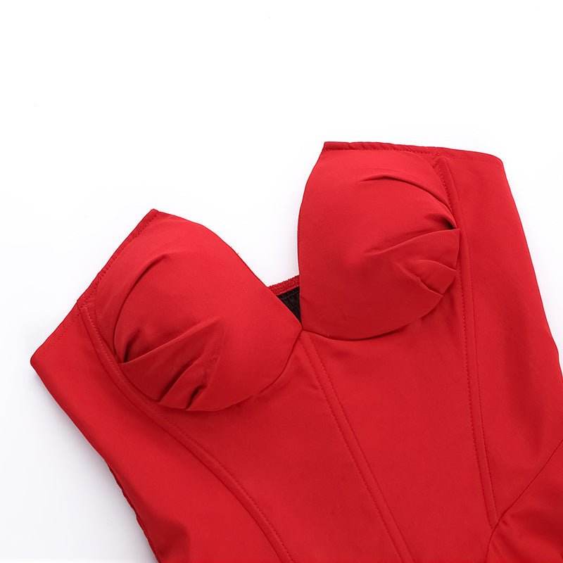 Deep V Plunge Tube Top Dress - REBECATHELABEL