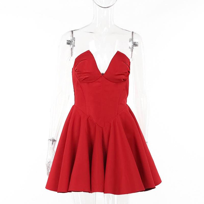 Deep V Plunge Tube Top Dress - REBECATHELABEL