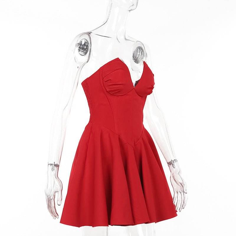 Deep V Plunge Tube Top Dress - REBECATHELABEL