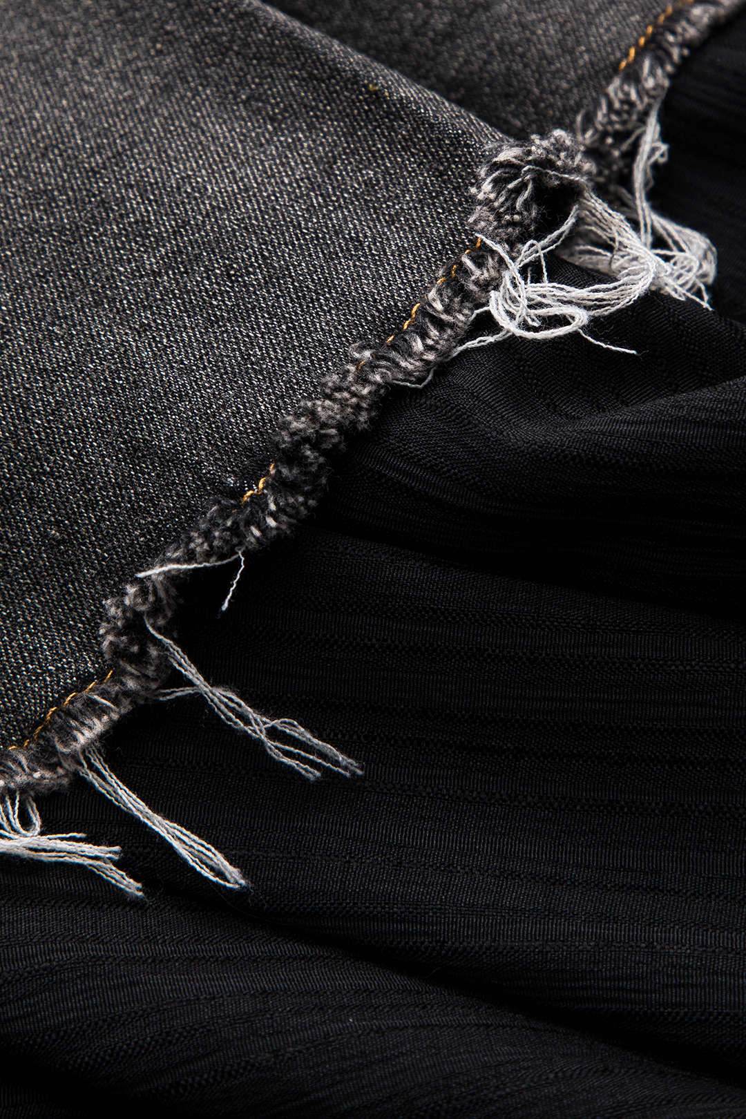 Denim High Waist Patchwork Skirt - REBECATHELABEL