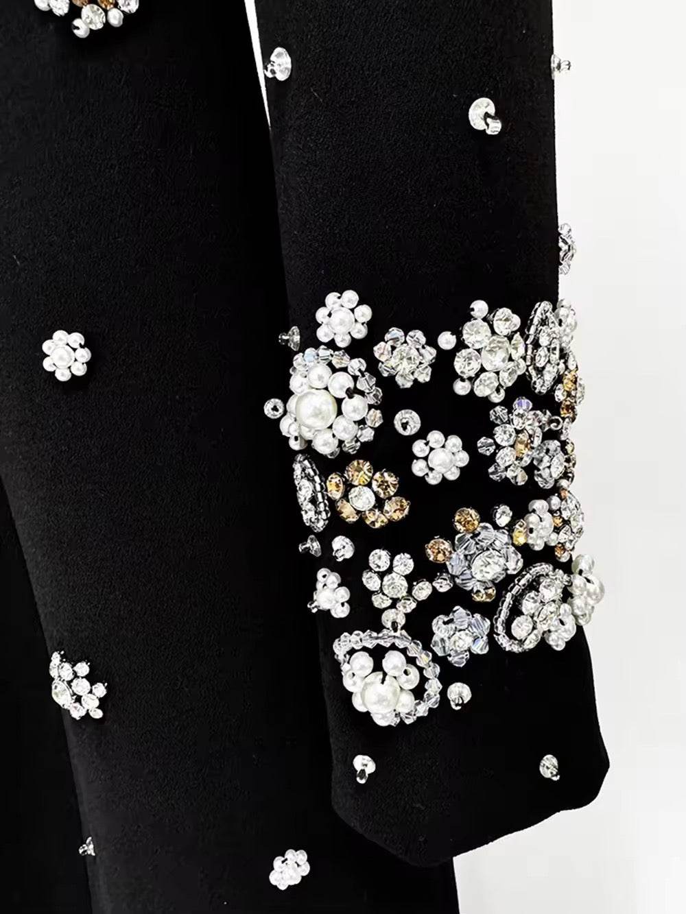 Diamond Bead Slim Formal Maxi Dress - REBECATHELABEL