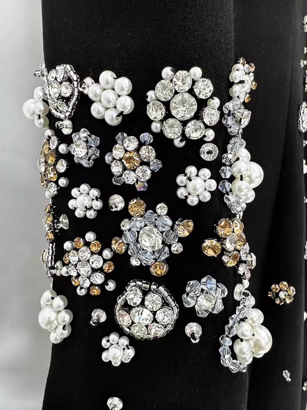 Diamond Bead Slim Formal Maxi Dress - REBECATHELABEL