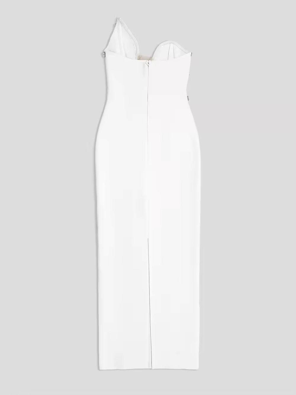 Diamond Beading Maxi Bandage Sexy Strapless Mesh dress - REBECATHELABEL