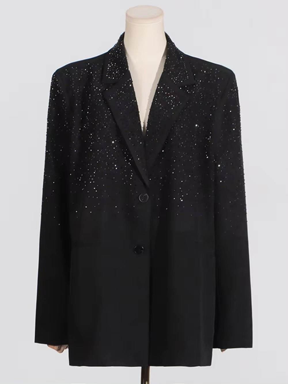 Diamond Blazer Black Single Button Loose - REBECATHELABEL