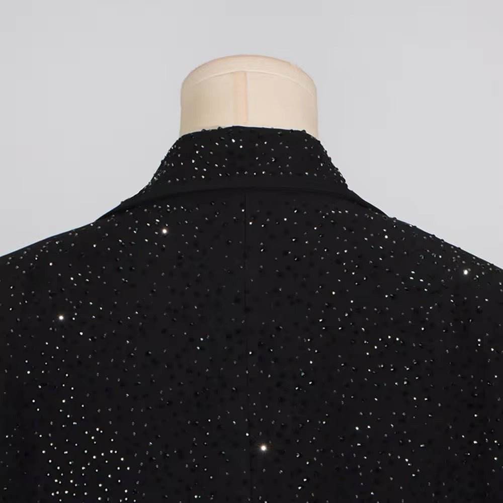 Diamond Blazer Black Single Button Loose - REBECATHELABEL